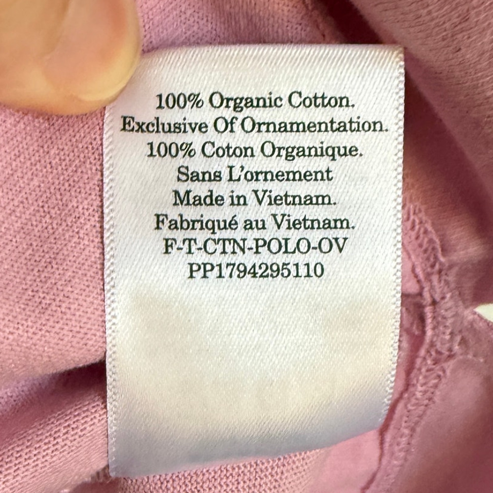 NWT Everlane The Oversized Rugby Polo Shirt Pink Purple Organic Cotton XS - Picture 9 of 11